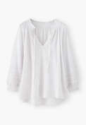 Notch-neck blouse, White, webstill