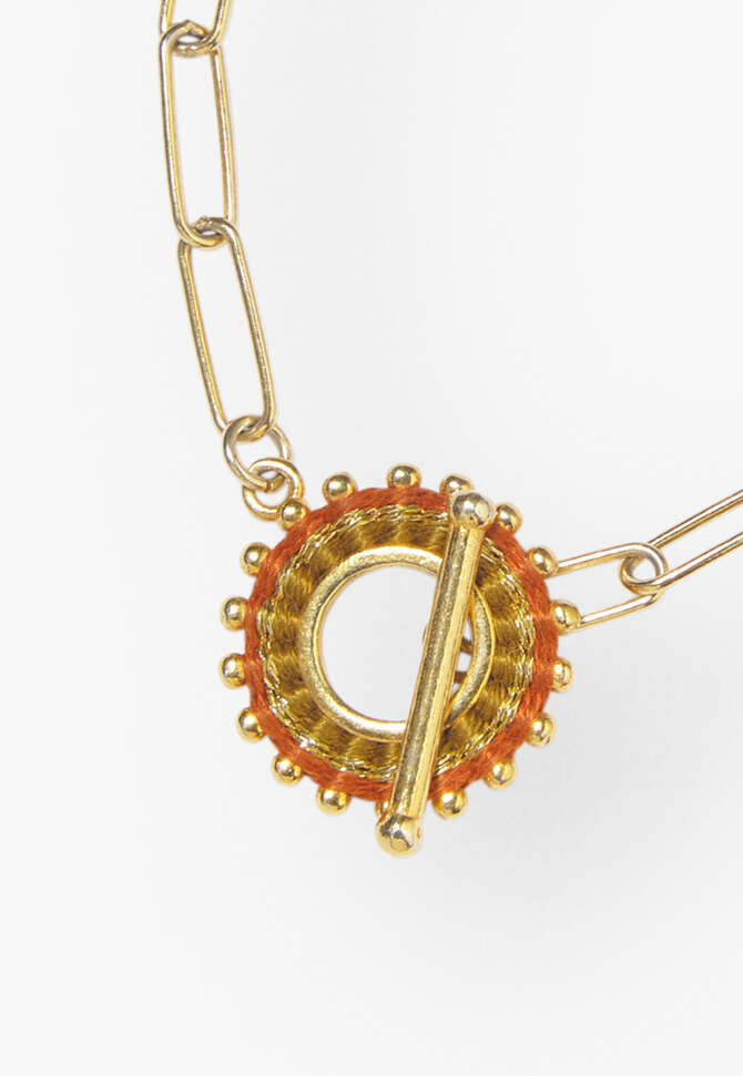 Chain bracelet, Gold red, completeTheLook