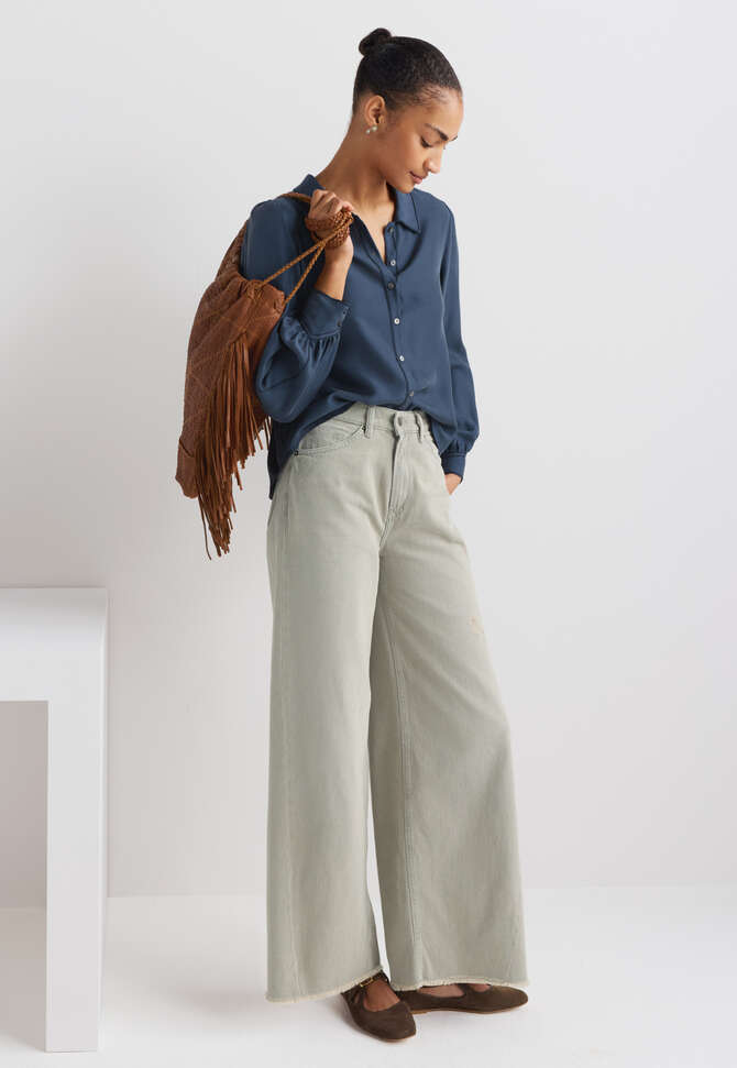 Stitch-detail blouse, Indigo, completeTheLook