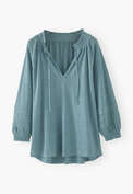 Notch-neck blouse, Marine blue, webstill