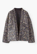 Quilted printed jacket, Charcoal mink, webstill