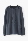 Knitted hoodie, Soft petrol, webstill