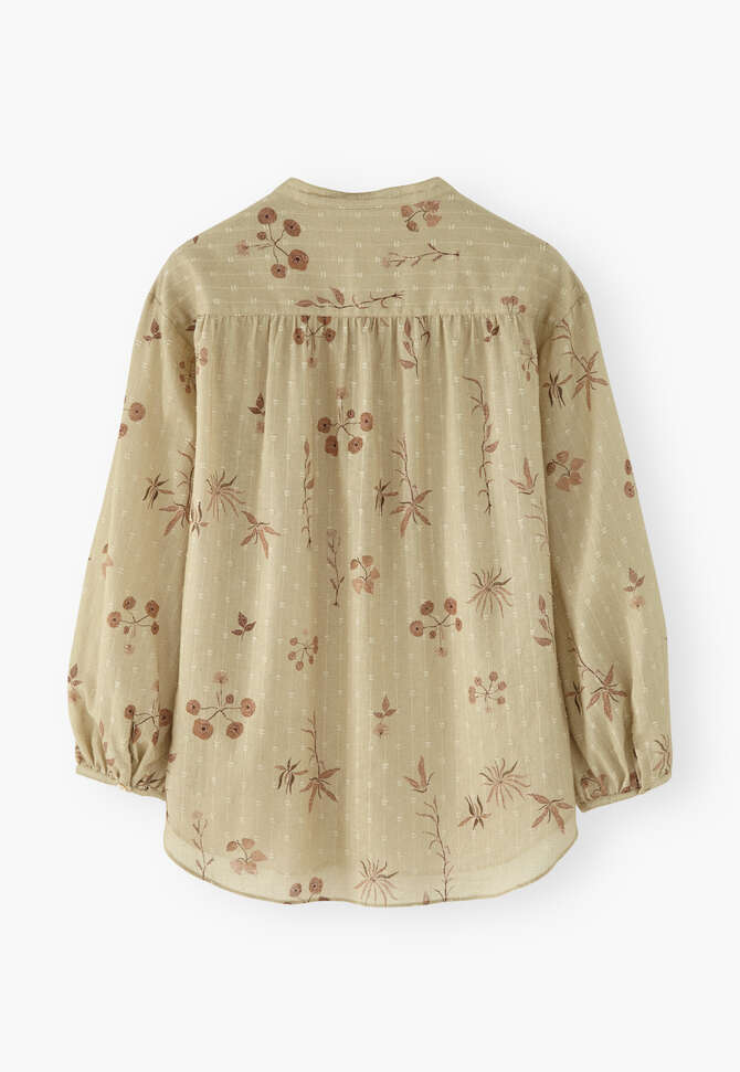Printed boyfriend shirt, Pecan sand, completeTheLook