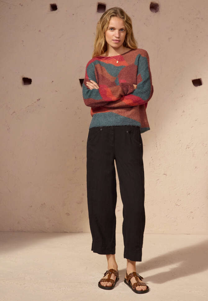 Printed sweater, Red spice, completeTheLook