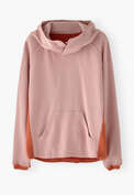 Panelled hoodie, Rose papaya, webstill