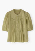 Pintuck blouse, Pistachio, webstill