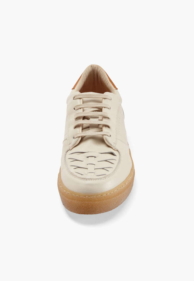 Lace-up trainers, Ecru, completeTheLook