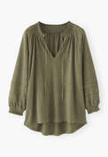 Notch-neck blouse, Olive, webstill