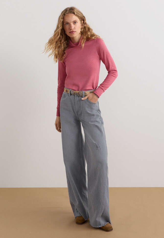 Mid-rise wide-leg jeans, Dark grey, completeTheLook