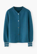 Knitted jacket, Petrol, webstill