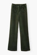 Velvet wide-leg trousers, Khaki, webstill