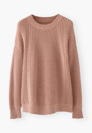 Cable-knit sweater, Soft clay, webstill