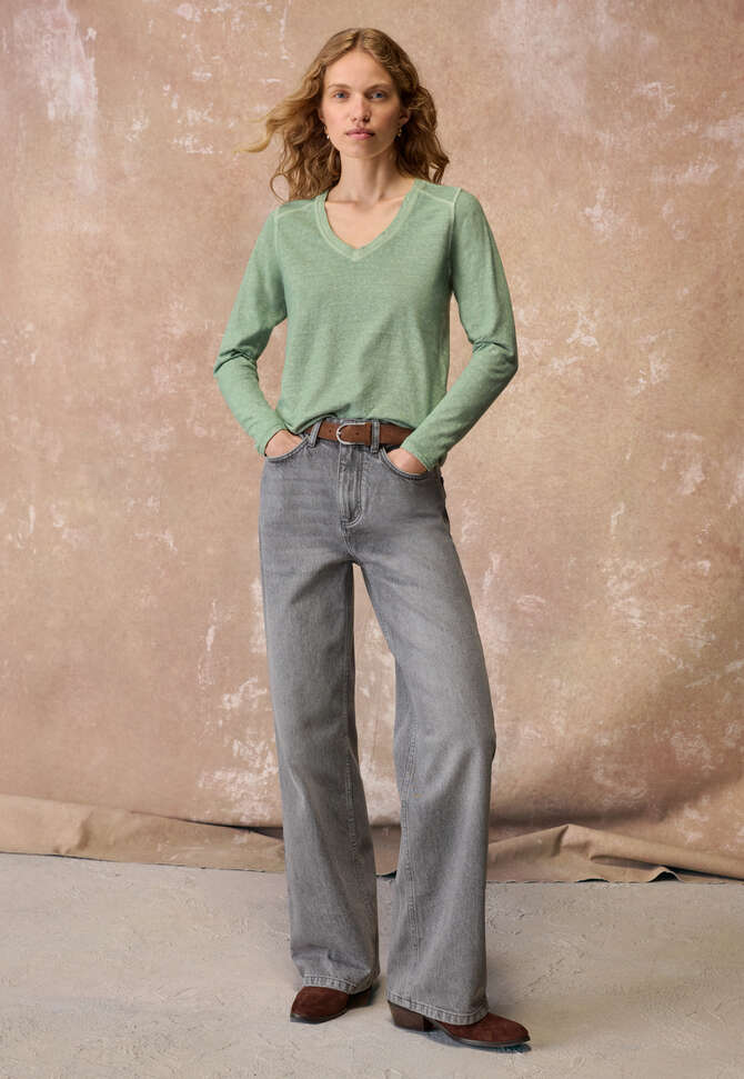 V-neck top, Mint, completeTheLook