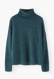 Roll-neck sweater, Dark petrol, webstill
