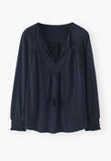 Gathered top, Blue black, webstill