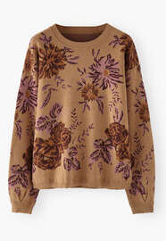 Jacquard sweater, Caramel orchid, webstill