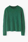 Wave-stitch sweater, Emerald, webstill