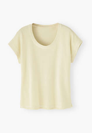 Rib T-shirt, Ecru, webstill