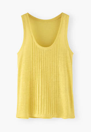 Pintuck vest, Warm lemon, webstill