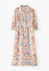Printed dress, Ecru orange, webstill
