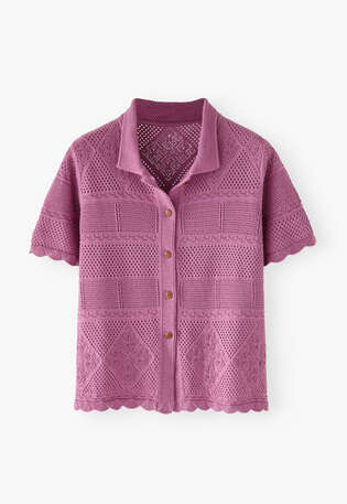 Knitted shirt, Soft magenta, webstill