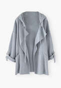 Knitted hooded jacket, Washed chambray, webstill