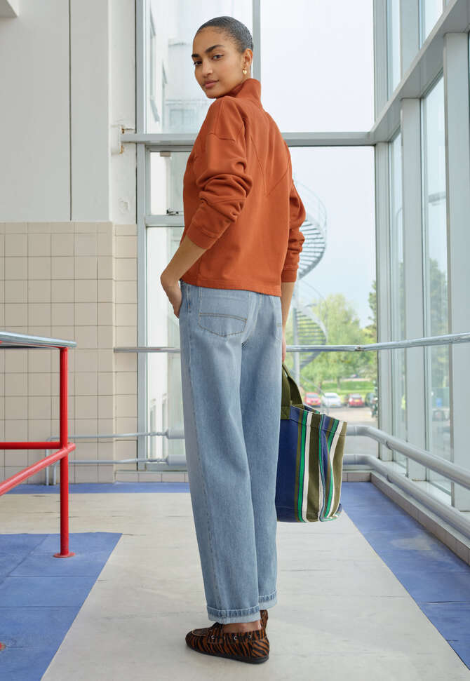 Striped sweatshirt, Burnt orange, completeTheLook
