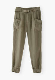 Belted trousers, Khaki, webstill