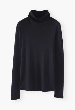 High-neck top, Black, webstill