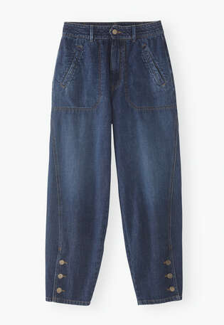 Relaxed carrot jeans, Dark wash, webstill