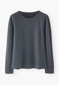 Puff-sleeve sweater, Gunmetal, webstill