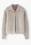 Rib-stitch cardigan, Soft smoke marl, webstill