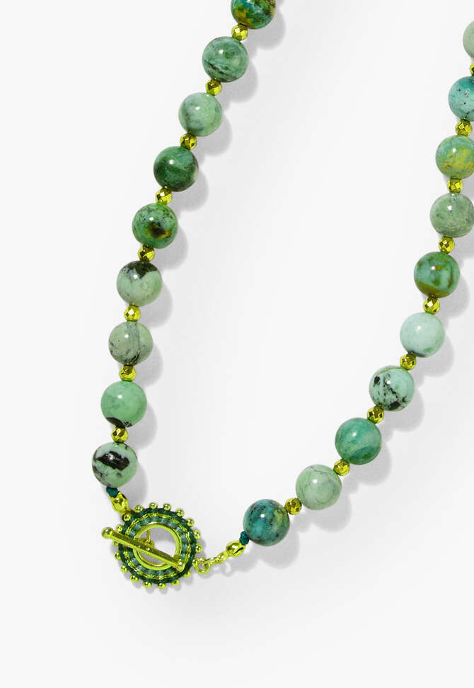 Beaded necklace, Aqua, completeTheLook