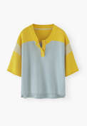 Colour-block sweater, Chambray yellow, webstill