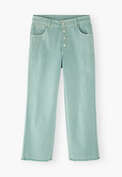 Straight-leg let-down hem jeans, Washed jade, webstill