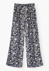 Wide-leg printed trousers, Ink, webstill