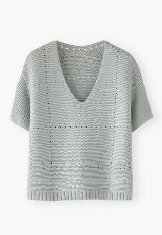 V-Neck sweater, Blue chalk, webstill