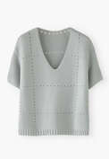 V-Neck sweater, Blue chalk, webstill