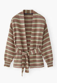 Striped cardigan, Olive rose, webstill