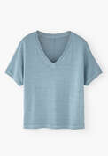 V-neck T-shirt, Chambray, webstill