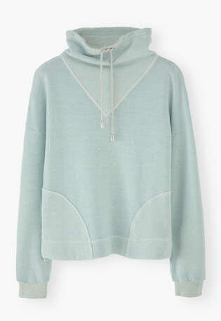 Funnel-neck sweatshirt, Ice blue, webstill