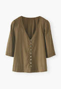 Cropped blouse, Dark olive, webstill