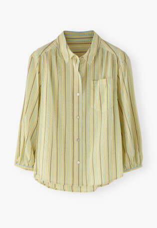 Seersucker striped shirt, Soft lime, webstill