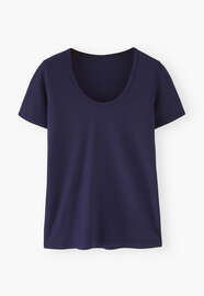 Scoop-neck T-shirt, Deep indigo, webstill
