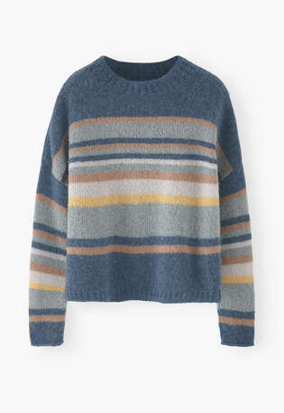 Striped sweater, Stormy blue, webstill