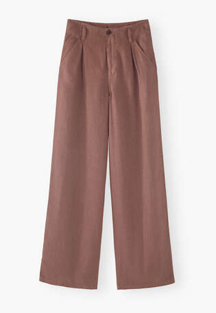 Wide-leg trousers, Brown mauve, webstill