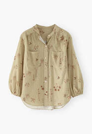Printed boyfriend shirt, Pecan sand, webstill