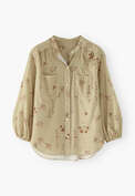 Printed boyfriend shirt, Pecan sand, webstill