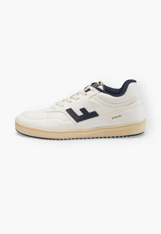 Lace-up trainers, White vanilla navy, completeTheLook