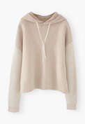 Knitted hoodie, Ecru marl, webstill